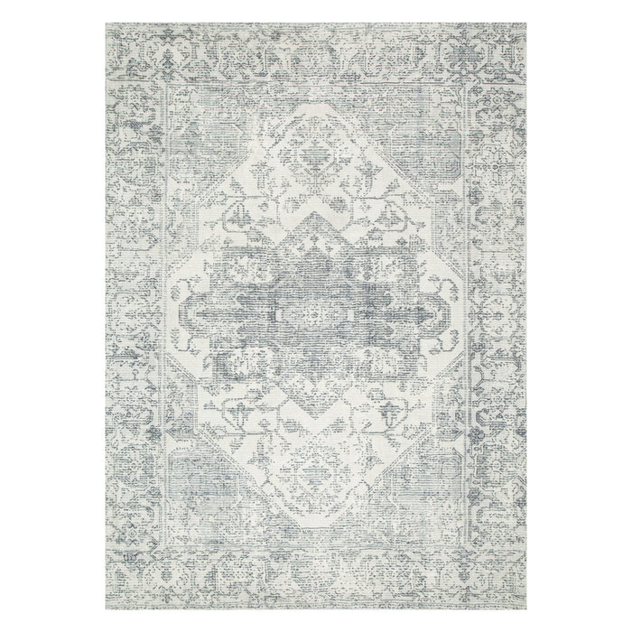 Drizzle Distressed Medallion Cream Rug