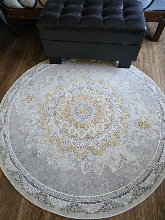 Arsham Knop Silver Beige Round Rug