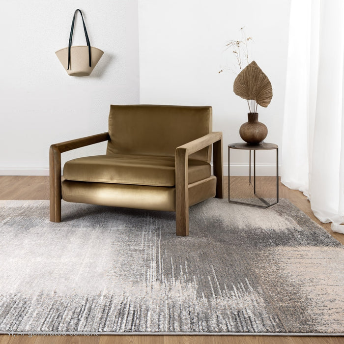 Sunkist Sere Abstract Grey Beige Rug