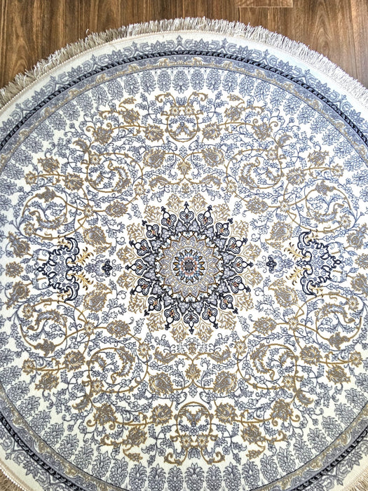 Arsham Floret Silver Cream Round Rug