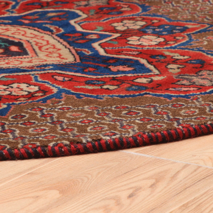 Afshon Persian Hamadan Oval Brown Blue Rug