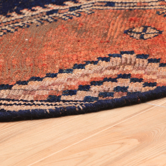 Afshon Persian Shiraz Oval Rust Blue Rug