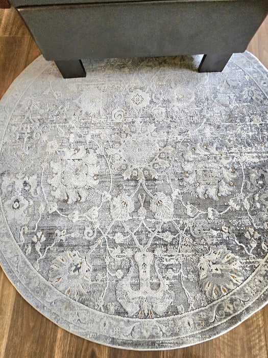 Zonal Edirne Grey Round Rug