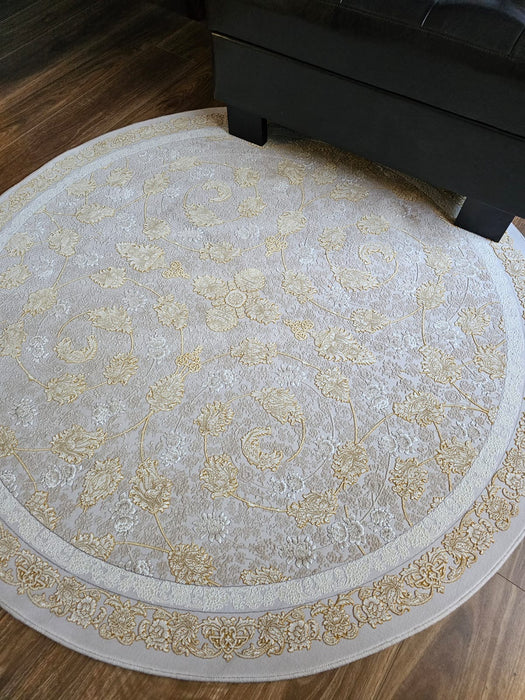 Arsham Bud Silver Beige Round Rug