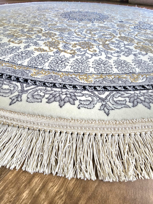 Arsham Floret Silver Cream Round Rug