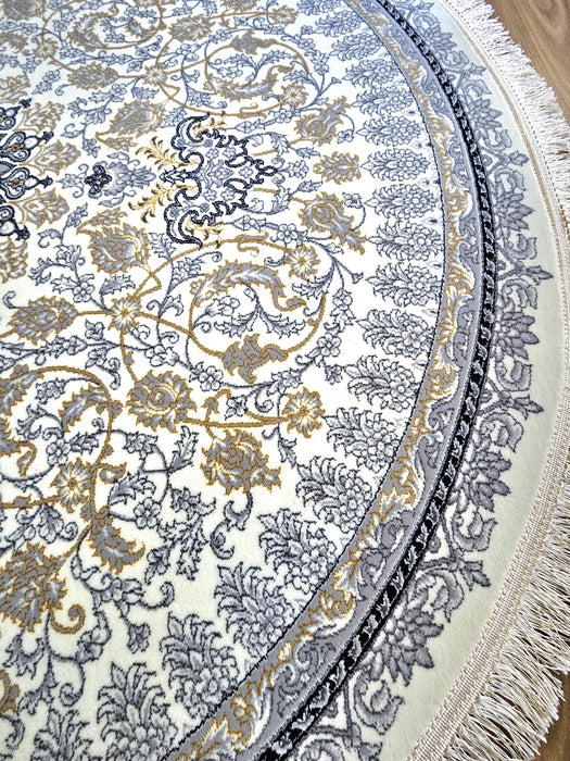 Arsham Floret Silver Cream Round Rug