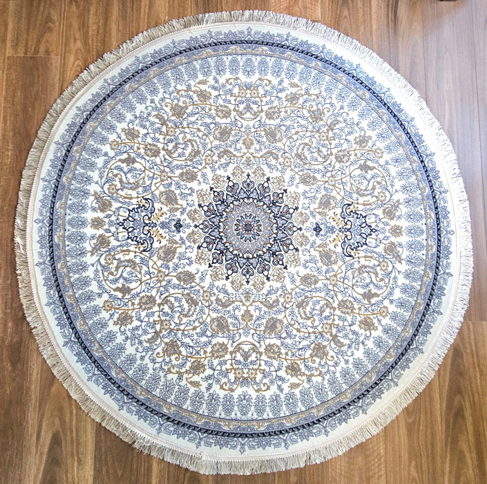 Arsham Floret Silver Cream Round Rug