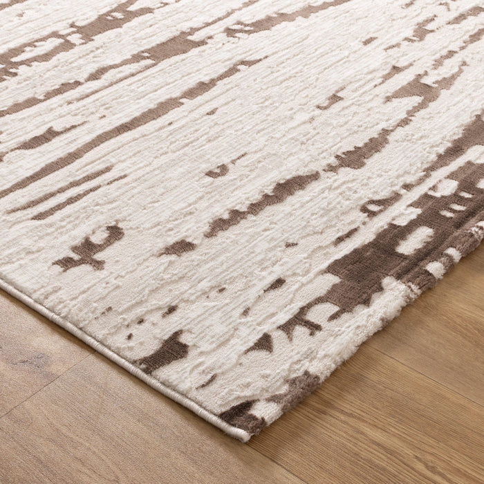 Antique Modern Abstract Cream Brown Rug