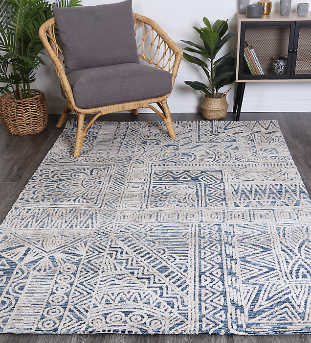 Amrish Newburg Navy Tribal Rug