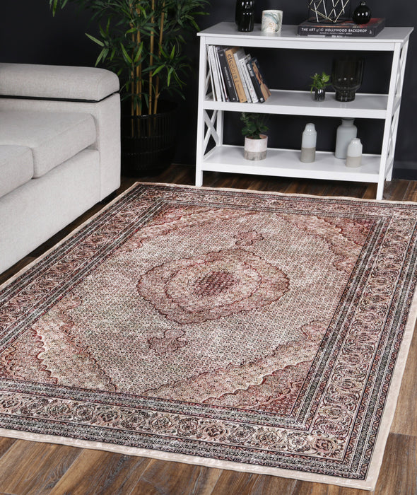 Divine Medallion Red Non-Slip Rug