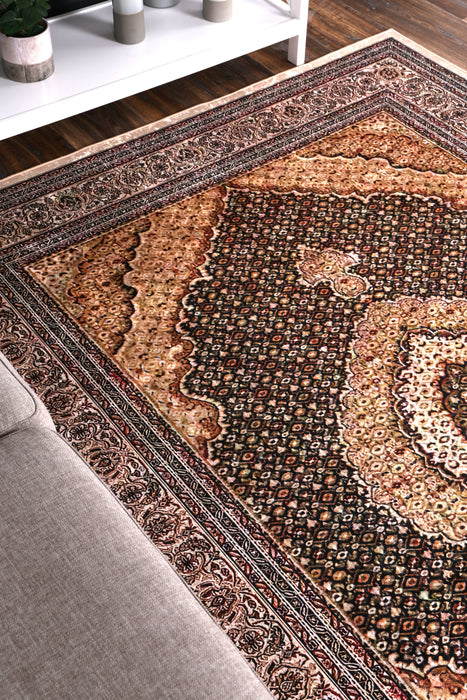 Divine Medallion Gold Non-Slip Runner Rug