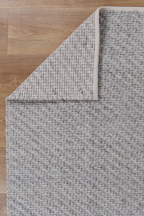 Basalt Wool Blend Textured Grey Rug