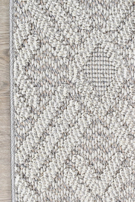 Berlin Cross Light Grey Runner Rug