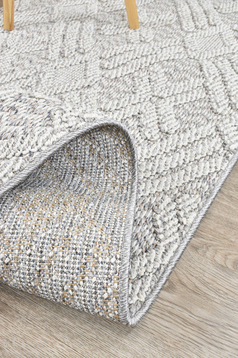 Berlin Cross Light Grey Runner Rug