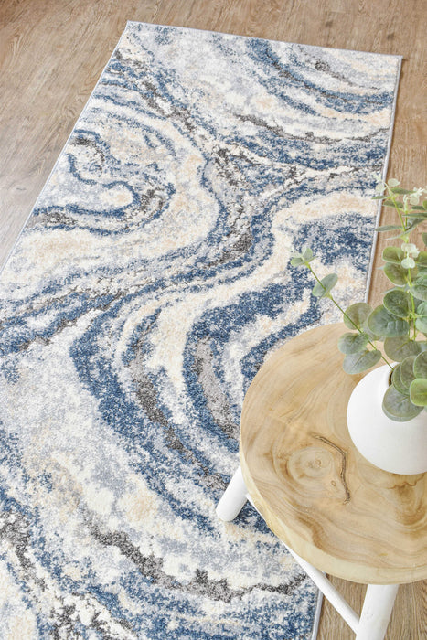 Chart Spark Blue Runner Rug