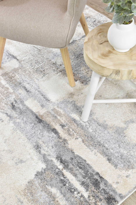 Chart Cast Cream Grey Rug