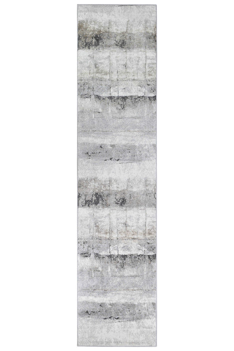 Chart Lenox Grey Beige Runner Rug