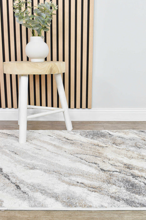 Chart Beam Grey Beige Runner Rug