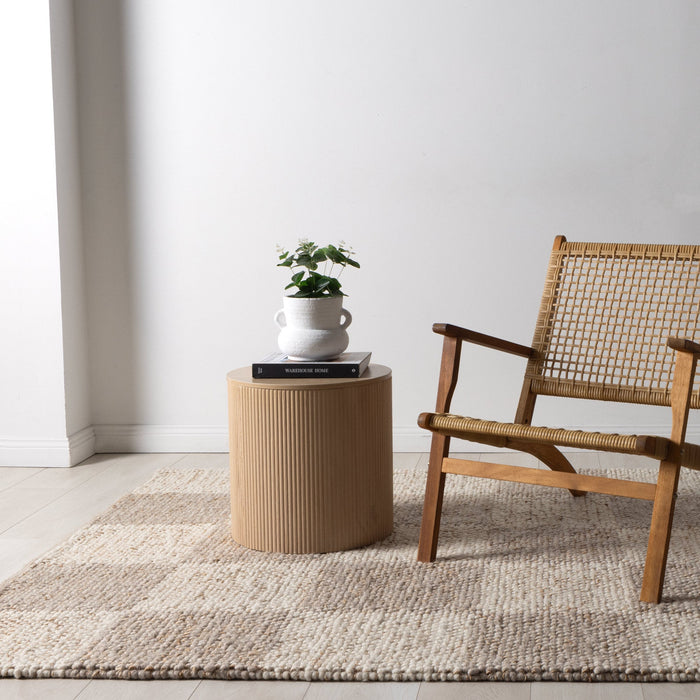 Twin Weave Checkered Beige Ivory Rug