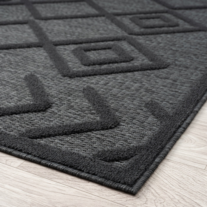 Calm Fear Charcoal Runner Rug