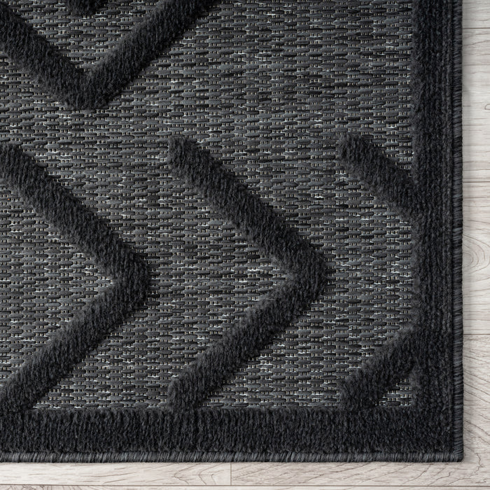 Calm Fear Charcoal Runner Rug