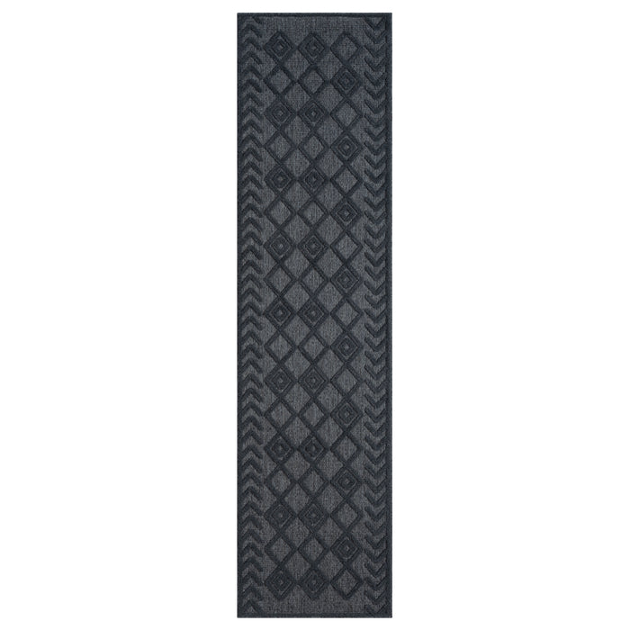 Calm Fear Charcoal Runner Rug