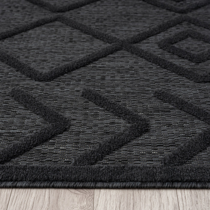 Calm Fear Charcoal Runner Rug