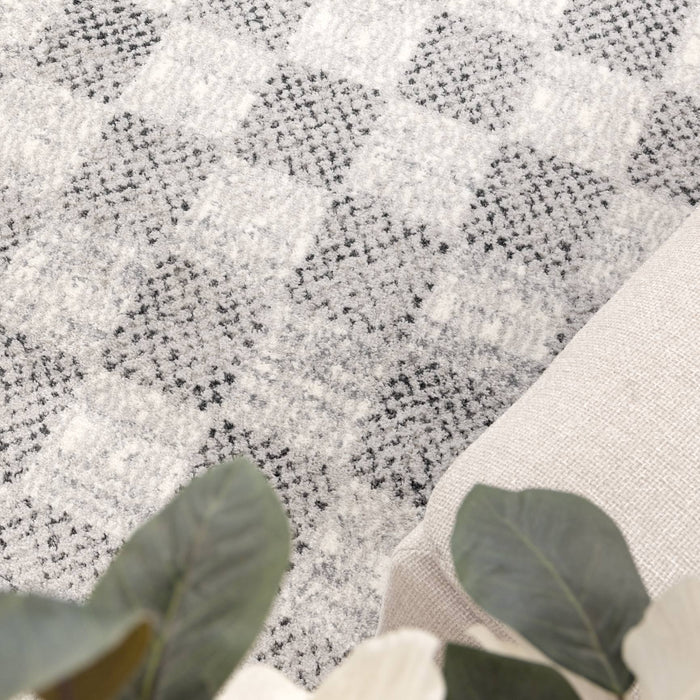 Sunkist Checkered Grey Rug