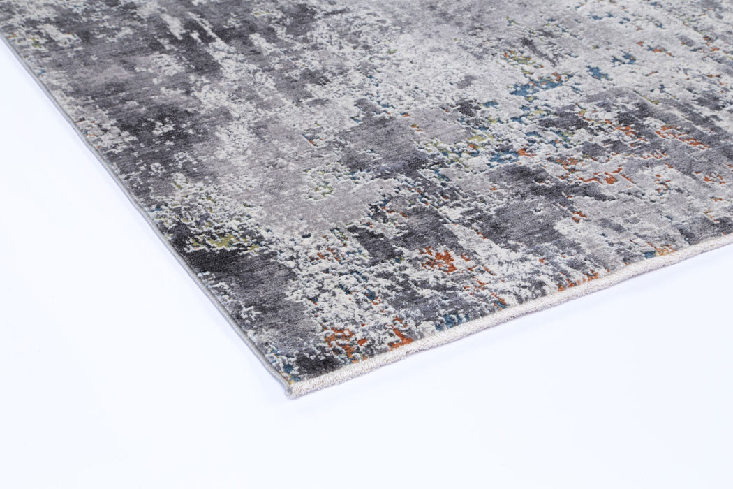 Almir Distressed Watercolour Grey Multi Rug