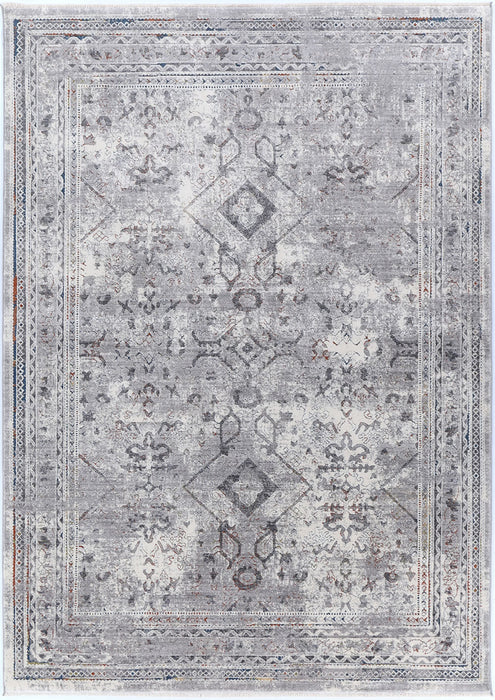 Almir Diamond Border Grey Multi Rug