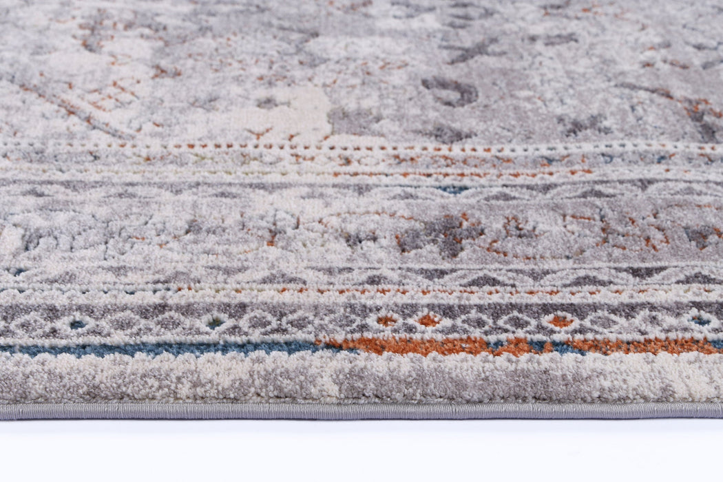 Almir Diamond Border Grey Multi Rug