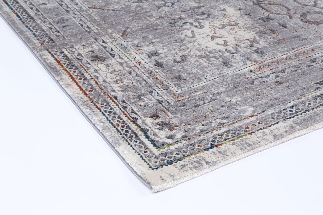 Almir Diamond Border Grey Multi Rug