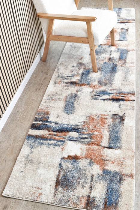 Florence Temptress Blue Rust Runner Rug