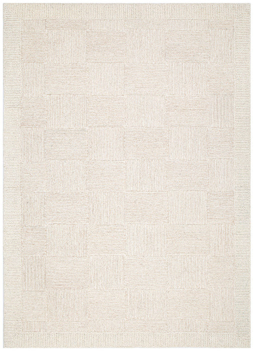 Les Nomades Plaid Cream Wool Rug