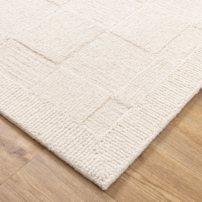 Les Nomades Plaid Cream Wool Rug