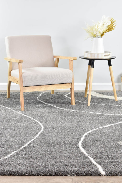 Lila Ripple Grey Rug