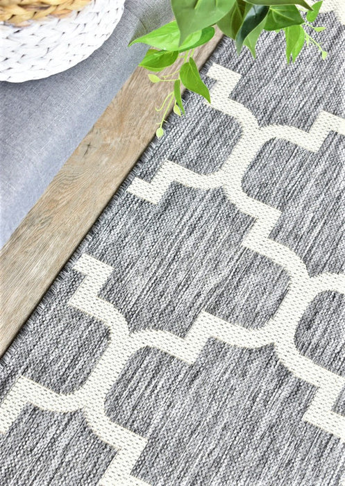 Long Island Trellis Light Grey beige Runner Rug