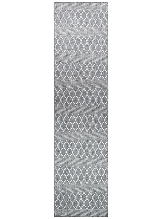 Long Island Trellise strip Grey Runner Rug