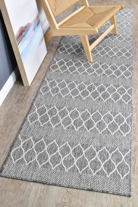 Long Island Trellise strip Grey Rug