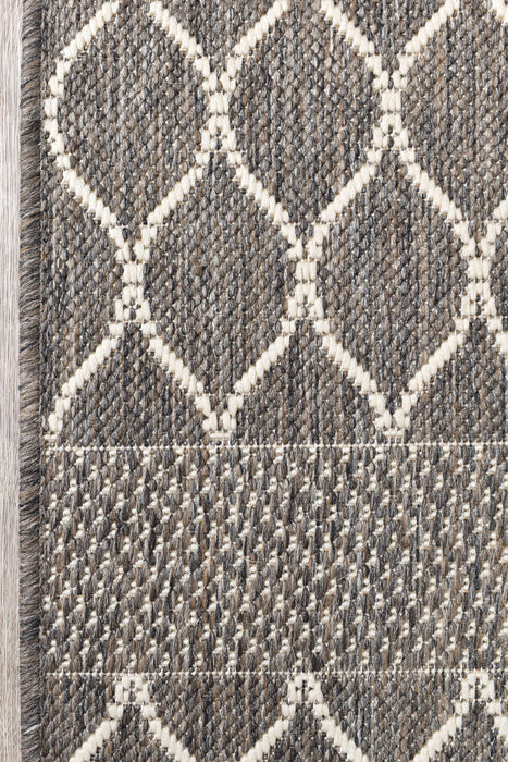 Long Island Trellise strip Brown Runner Rug