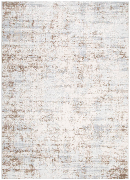 Kekchi Abstract Distressed Cream and Beige Runner Rug