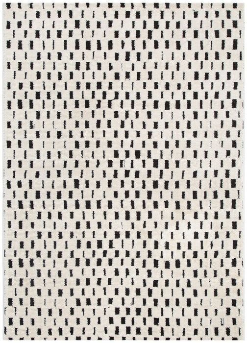 Milium Squares Black and Cream Rug