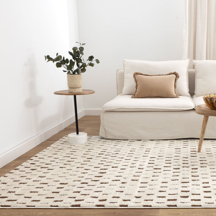 Milium Squares Brown and Cream Rug