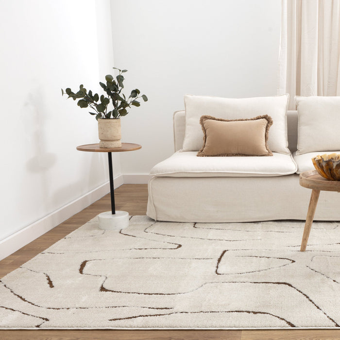 Milium Lines Cream and Brown Rug