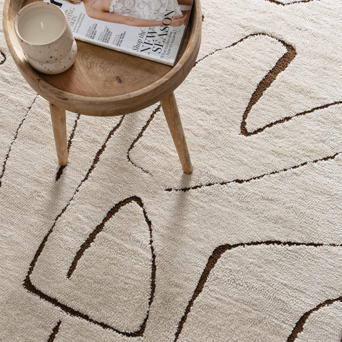 Milium Lines Cream and Brown Rug