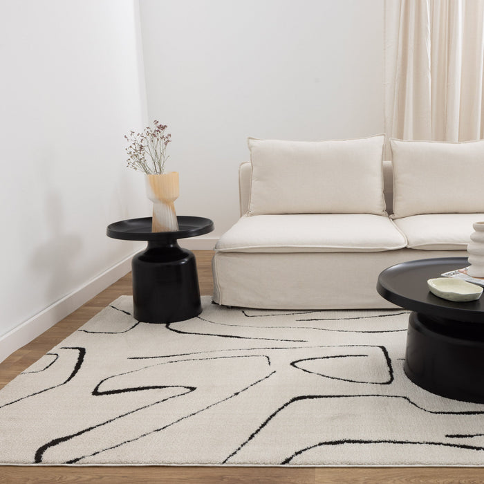 Milium Lines Cream and Black Rug