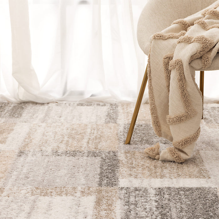 Orlean Squares Neutral Runner Rug