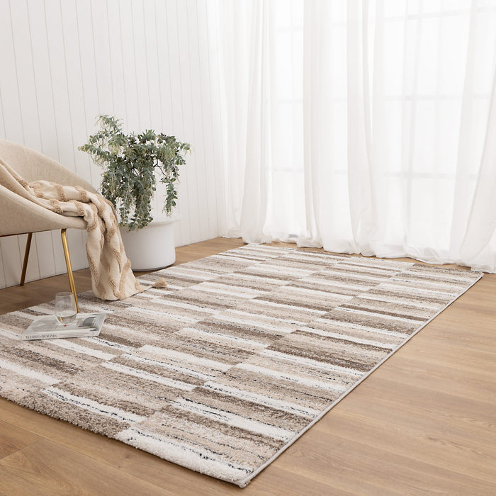 Orlean Shapes Beige Brown Rug