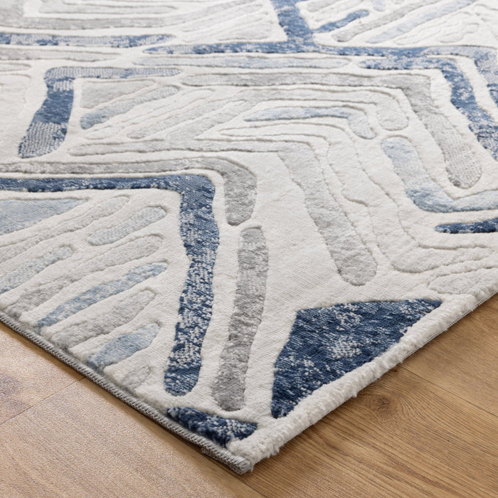 Bloom Jewel Blue Grey Rug