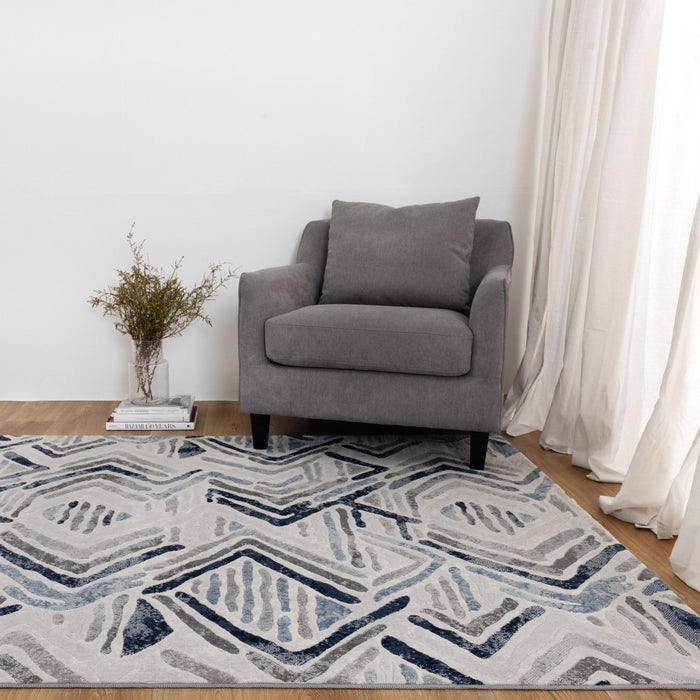 Bloom Jewel Blue Grey Rug